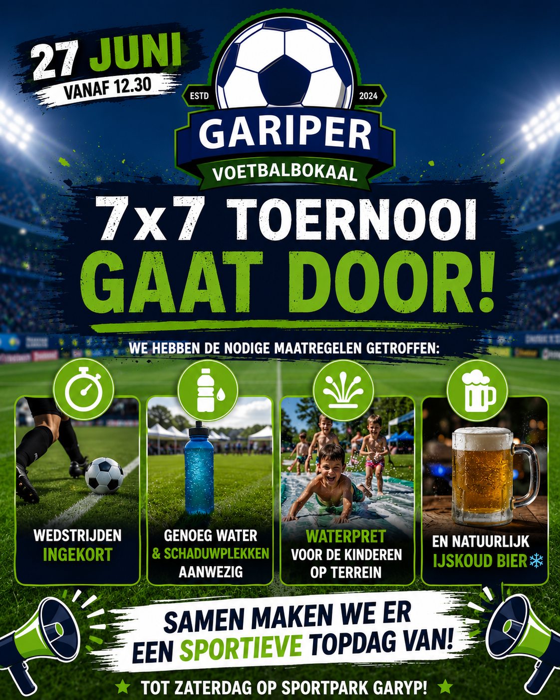 Het 7x7-toernooi gaat zaterdag gewoon door